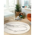 thumbnail image 3 of Unique Loom Whimsy Kids Collection Area Rug - Whales (3' 3" Round Gray/Black), 3 of 11