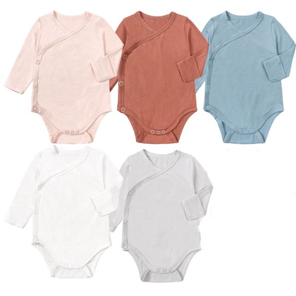 Baby Boy Romper Boys Long Sleeve Solid Romper Bodysuit Toddler Jumpsuit Blue 6-12 Months