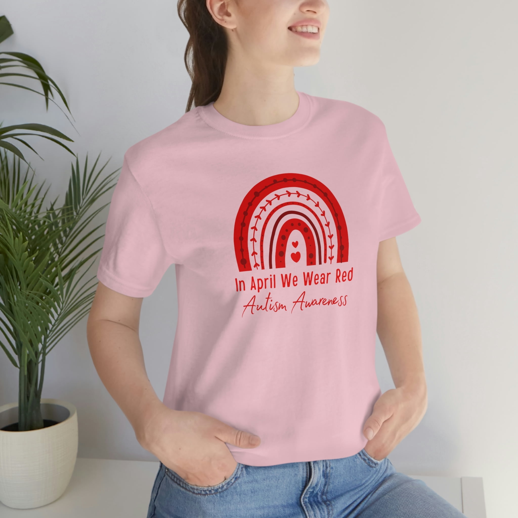 In April We Wear Red for Autism Awareness Shirt