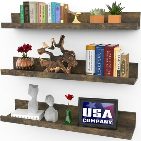 Floating Shelves  Set of 3 Wall Shelves (Multiple Sizes & Colors) by Icona Bay