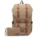 thumbnail image 1 of Mochila de viaje escolar KAUKKO para universidad flexible con portátil para 15 ", 22L (lienzo / Caqui) KAUKKO  EP5AApricot[2pcs], 1 of 5