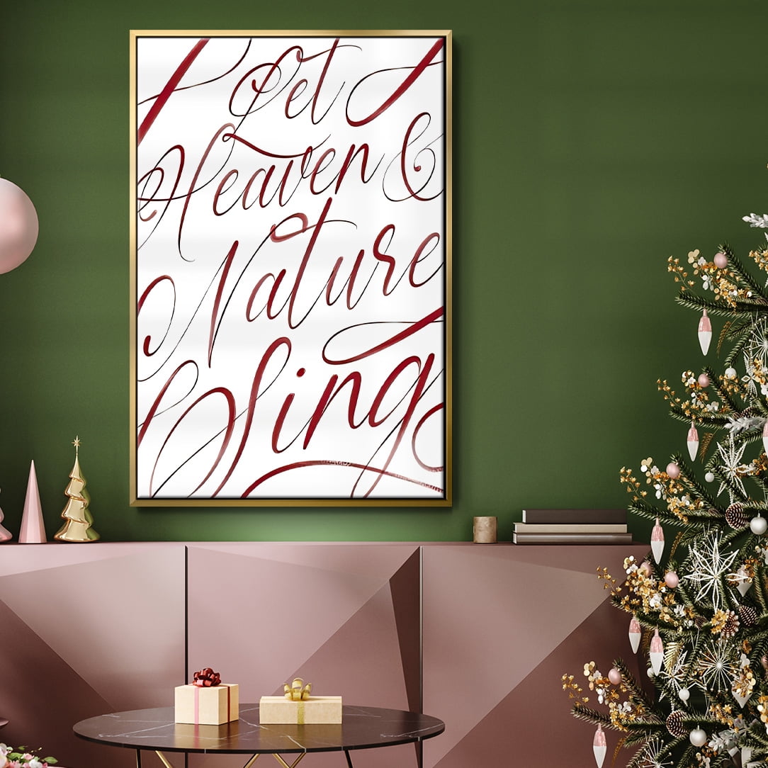 Heaven and Nature - Framed Gallery Wrapped Holiday Canvas - 27 x 41 - Gold Frame