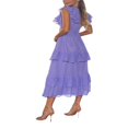 thumbnail image 4 of Robe Midi Décontractée pour Femmes à Pois Col en V Ajustée Sans Manches Patchwork Violette, 4 of 5