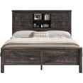 thumbnail image 6 of Amerlife 44" H Farmhouse Queen Bed Frame with Barn Door Storage Headboard & Charging Station, Black, 6 of 9