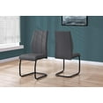 thumbnail image 3 of Monarch Specialties Dining Chair, Set Of 2, Side, Upholstered, Kitchen, Dining Room, Pu Leather Look, Metal, Grey, Black, Contemporary, Modern, 3 of 4
