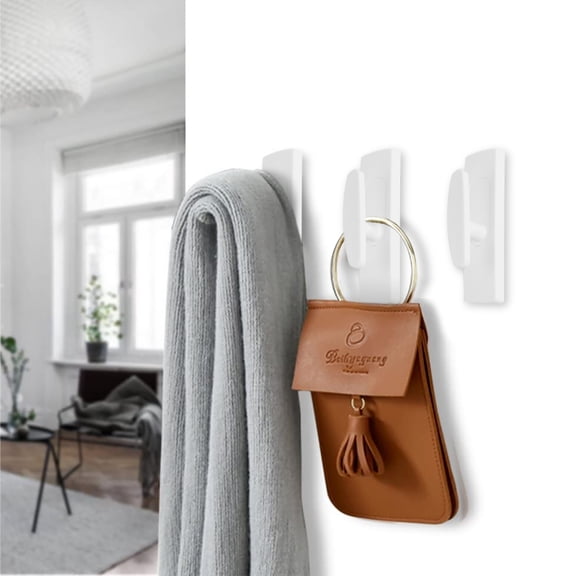 Wall Hooks with Screws (Set of 2) - White,(WIC1948-01)