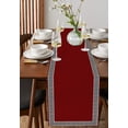thumbnail image 4 of Table Runner Dresser Scarves 48 Inch Long, Greek Geometric Inspired Twist Line Linen Dining Table Runners Abstract Key Pattern on Red Tabletop Scarf for Wedding Holiday Party Kitchen, 4 of 7