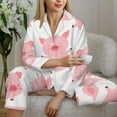 thumbnail image 4 of Salouo Kawaii Pigs Pattern Women's Pajamas Set Long Sleeve Button Down Sleepwear Soft Pj Lounge Sets for women 2 Piece Pjs Set with Long Pants -Small, 4 of 8