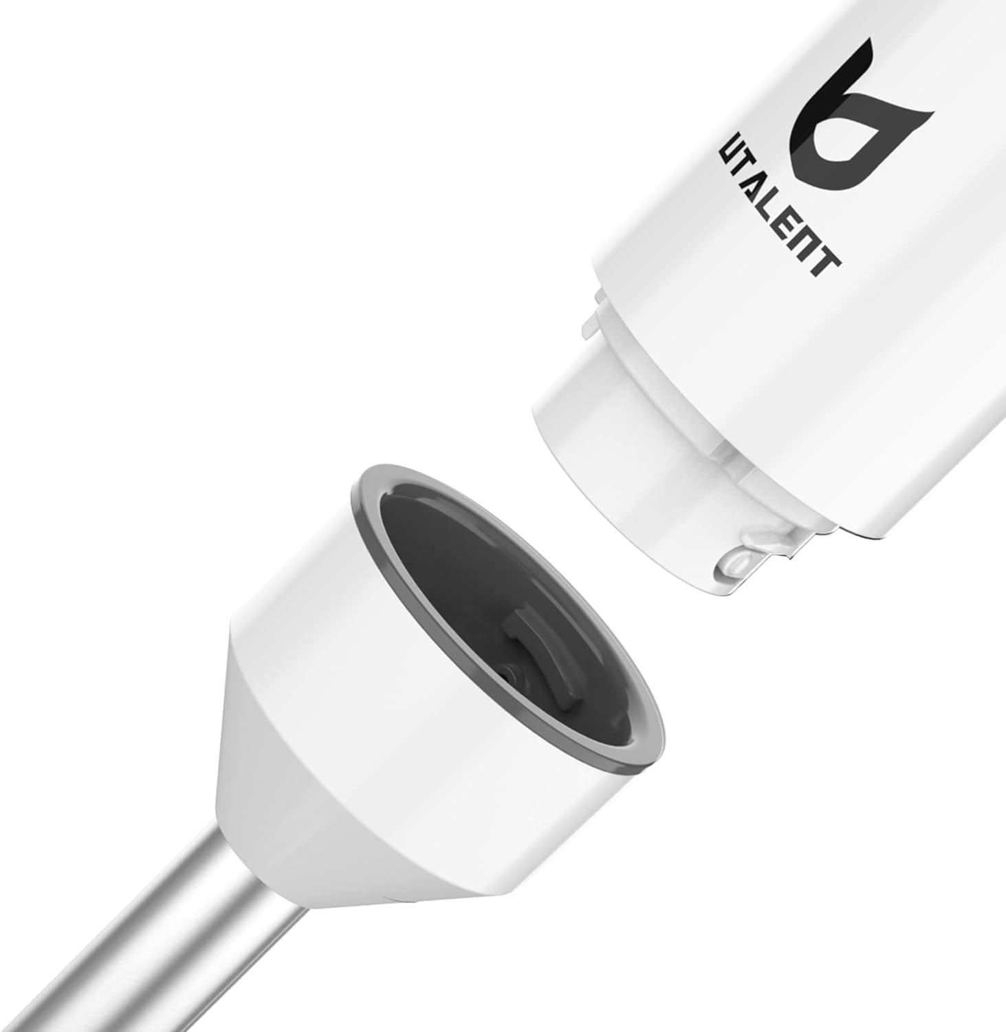 Cordless Hand Blender  Variable Speed Immersion Blender Rechargeable with USB-C   Whisk for Smoothies Milkshakes Hummus Soups White