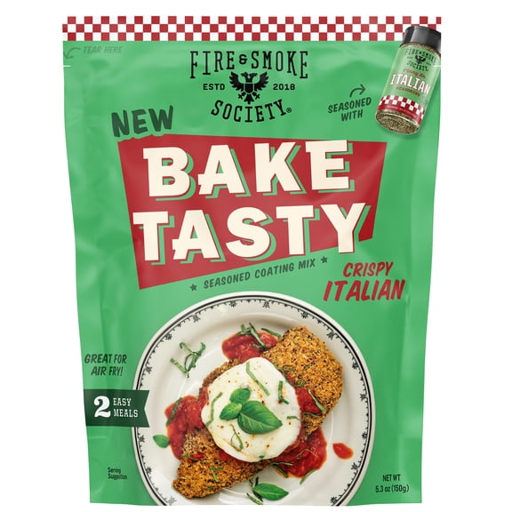 Fire & Smoke Society Bake Tasty Italian Seasoned Coating Mix, 5.3 oz Pouch