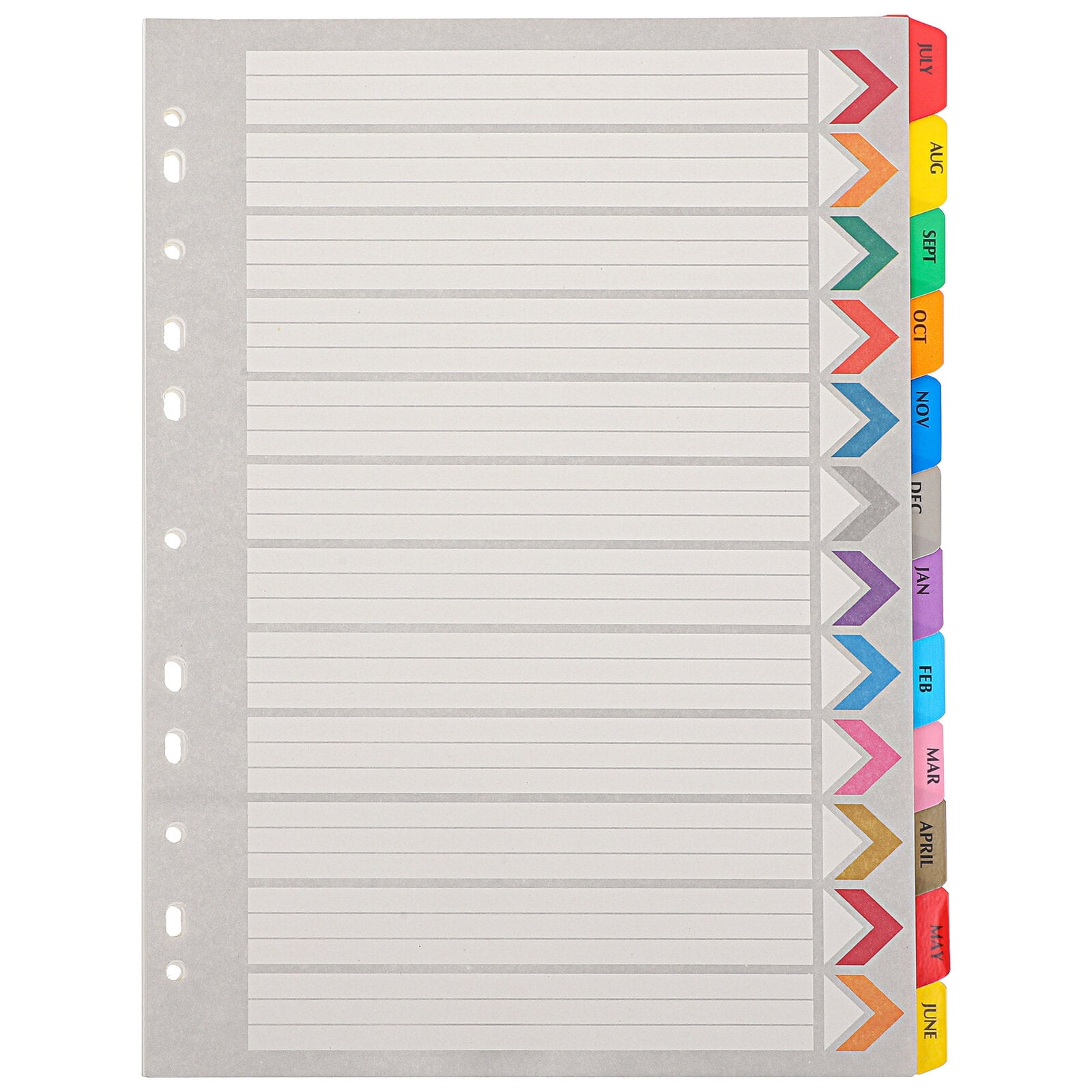 MasteelfCA 12 Sheets of Binder Dividers with Tabs Notebook Binder Dividers Detachable A4 Binder Page Markers
