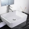thumbnail image 2 of Aquaterior Rectangle White Porcelain Ceramic Bathroom Vessel Sink Bowl Basin with Chrome Drain 19-2/7"x15"x5-1/8", 2 of 7