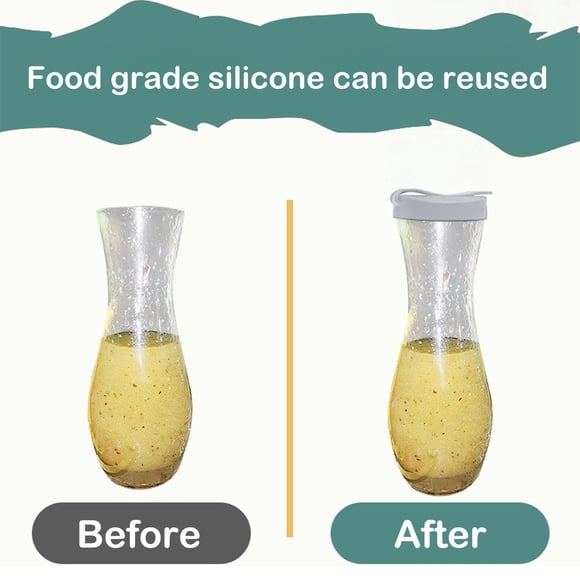 Tapa de silicona reutilizable para botellas de vinagrera, fácil de limpiar, con cierre hermético, ideal para aceite, vinagre y condimentos. Accesorio de cocina.
