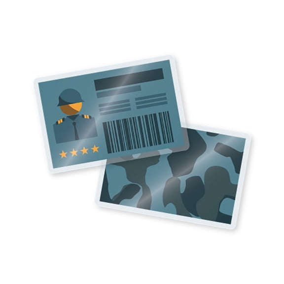 LP05MTYR - TruLam Thermal Laminating Pouches 5 Mil 2-3/8 in x 3-1/2 in (Military Card Size) With Slot Punched on Short Side - 100/Box