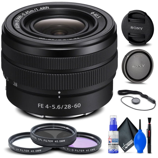 Lente Sony FE 28-60 mm f/4-5.6 (SEL2860) + Kit de filtros + Más