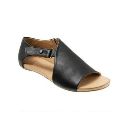open toe flats with ankle strap
