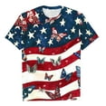 thumbnail image 4 of Weiqiqre Summer Tops for Women American Flag Shirt 4th of July Short Sleeve T-Shirt Patriotic Tie Dye Tee Shirt (S-2XL), 4 of 5
