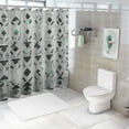 thumbnail image 7 of Creowell Shower Curtain Modern Trendy White and Grey Boho Waterproof Machine Washable Fabric Bathroom Decor Bath Curtains with Hooks White, 7 of 7