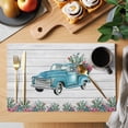 thumbnail image 2 of Summer Tropical Plants Placemats Set of 8 Farmhouse Truck Cactus Wooden Place Mats Indoor Wipeable Table Mats Washable Cloth Dining Table Placemats for Kitchen Holiday Party Home Decor 13x19 Inch, 2 of 9