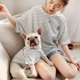 thumbnail image 1 of Ropa para padres e hijos a rayas para perros y adultos, camiseta, chaleco bonito para mascotas, ropa de verano de manga corta para perros pequeños, niños y niñas-2 piezas ER, 1 of 5