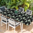 thumbnail image 2 of Black Summer Botanical Table Cloths for 8 Foot Rectangle Tables, Green Spring Floral Birds Farmhouse Patio Waterproof Elastic Fitted Tablecloths, Washable Rectangular Table Cover for Camping, 2 of 8