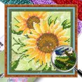 thumbnail image 1 of Kit Punto Cruz Flores Impresas Con Cuentas Bordado Parcial Arte para El 21x21cm, 1 of 9