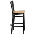 thumbnail image 3 of Home Square Metal Grid Back Bar Stool in Black & Natural - Set of 2, 3 of 5