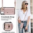 thumbnail image 2 of for iPhone 11 Phone Case Wallet with Strap for Women,Crossbody Lanyard and Wristlet Strap,Zipper Pocket,Credit Card Holder,Ring Stand,RFID Blocking Phone Wallet Cases(6.1 inch,Pink), 2 of 18