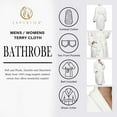thumbnail image 3 of Superior Terry Cotton Adult Unisex Soft Lightweight Bathrobe, Small, White, 3 of 8