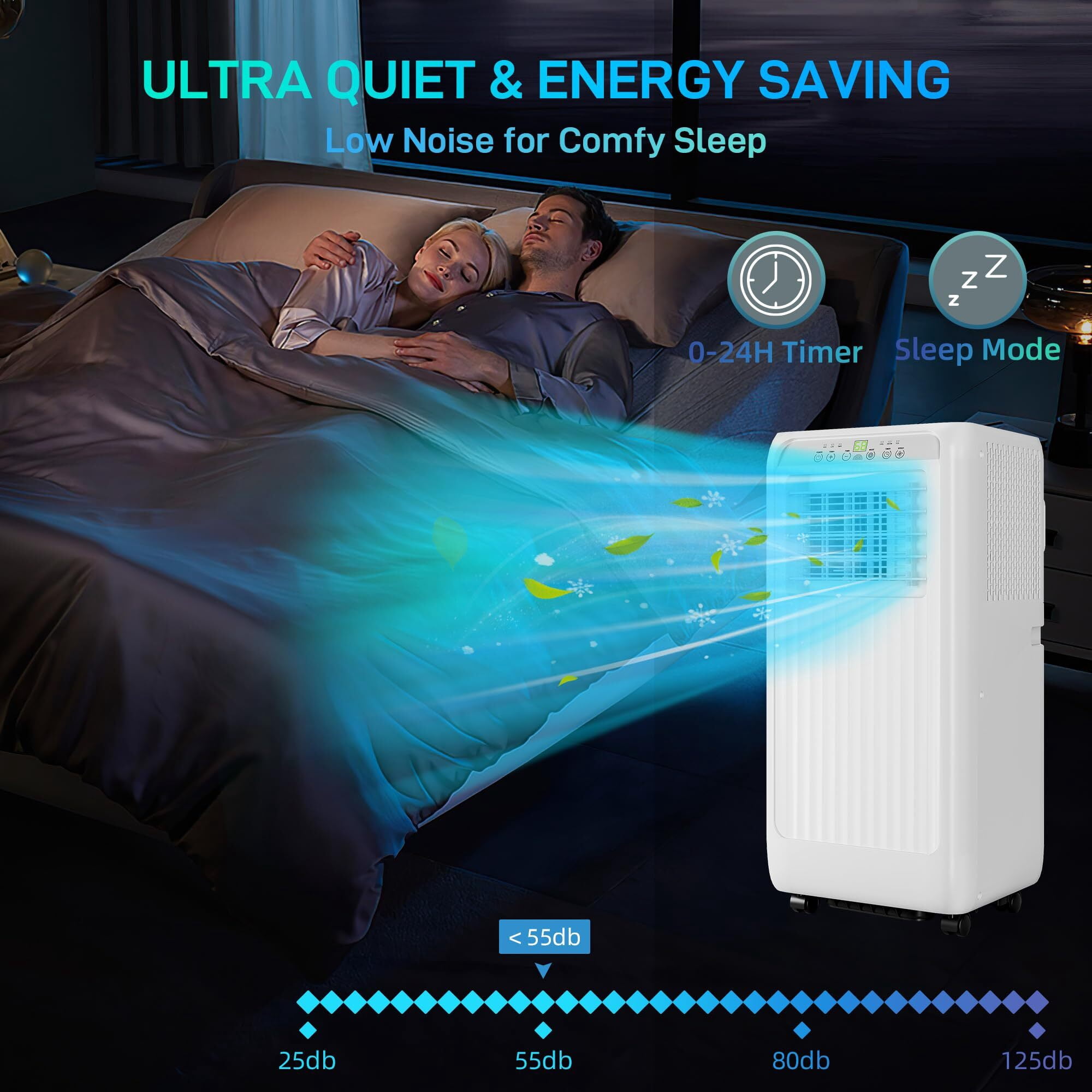 Portable Air Conditioner, 8,000 BTU ASHRAE Room Air Conditioners up to 350 Sq. Ft.