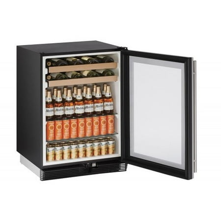 - U-Line 1000 Series Reversible Stainless Steel 24-inch 5.4 cu. ft. Undercounter Beverage Center