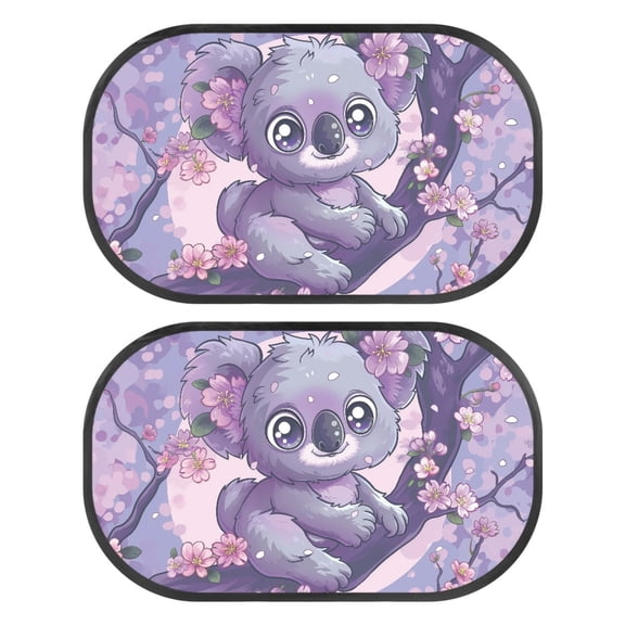Yuyamidu Koala Auto Rear Window Sunshade for Baby 2 Pack Cherry Blossom Car Back Window Sunshade Sun UV Protection Cute Car Shades for Back Windows