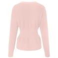 thumbnail image 5 of felwors Women's V-Neck Button Down Cardigan - Waist Cinched Peplum Hem Knit Sweater Pink, XL, 5 of 5