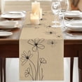 thumbnail image 3 of Table Runners 72 Inches Long Dress Scarves, Black Khaki Farmhouse Kitchen/Dining Table Runner, Coffee Tablerunners, Spring Flora 14x72 Inch, 3 of 9