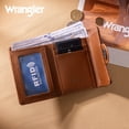 thumbnail image 6 of Wrangler Women's Wallet Minimalist Small Pocket Wallet Trifold Money Organizers Cute Ladies Wallet with Zipper Coin Pocket;Zipper, Brown, 6 of 7