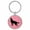 Pink, variant on Wolf Howling Animal Nature Teal  Laser Engraved Leatherette Keychain Backpack Pull - 1.5 x 3 Inches