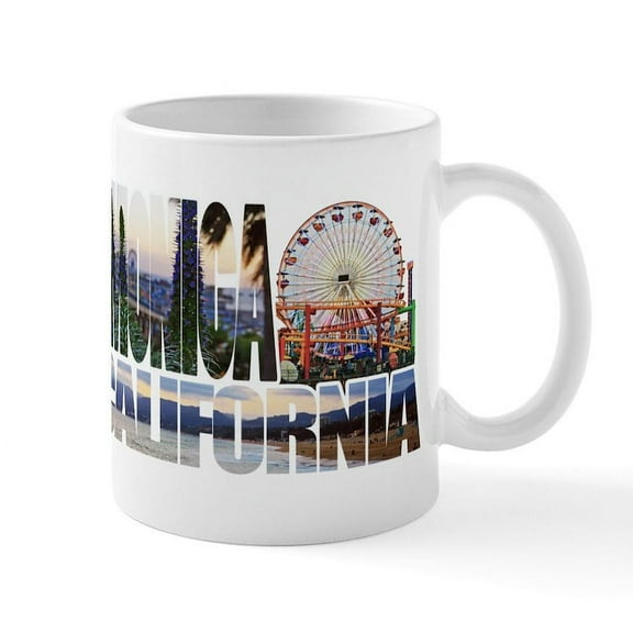 CafePress - Santa Monica Logo Pier Beach Flora Mug - 11 oz Ceramic Mug - Novelty Coffee Tea Cup