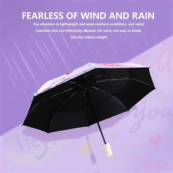 Wovilon Printing Folding Umbrella Sun Umbrella Windproof Compact 8 Rib Travel Umbrella Diameter 39 Inch Umbrellas For Rain Beach Umbrella