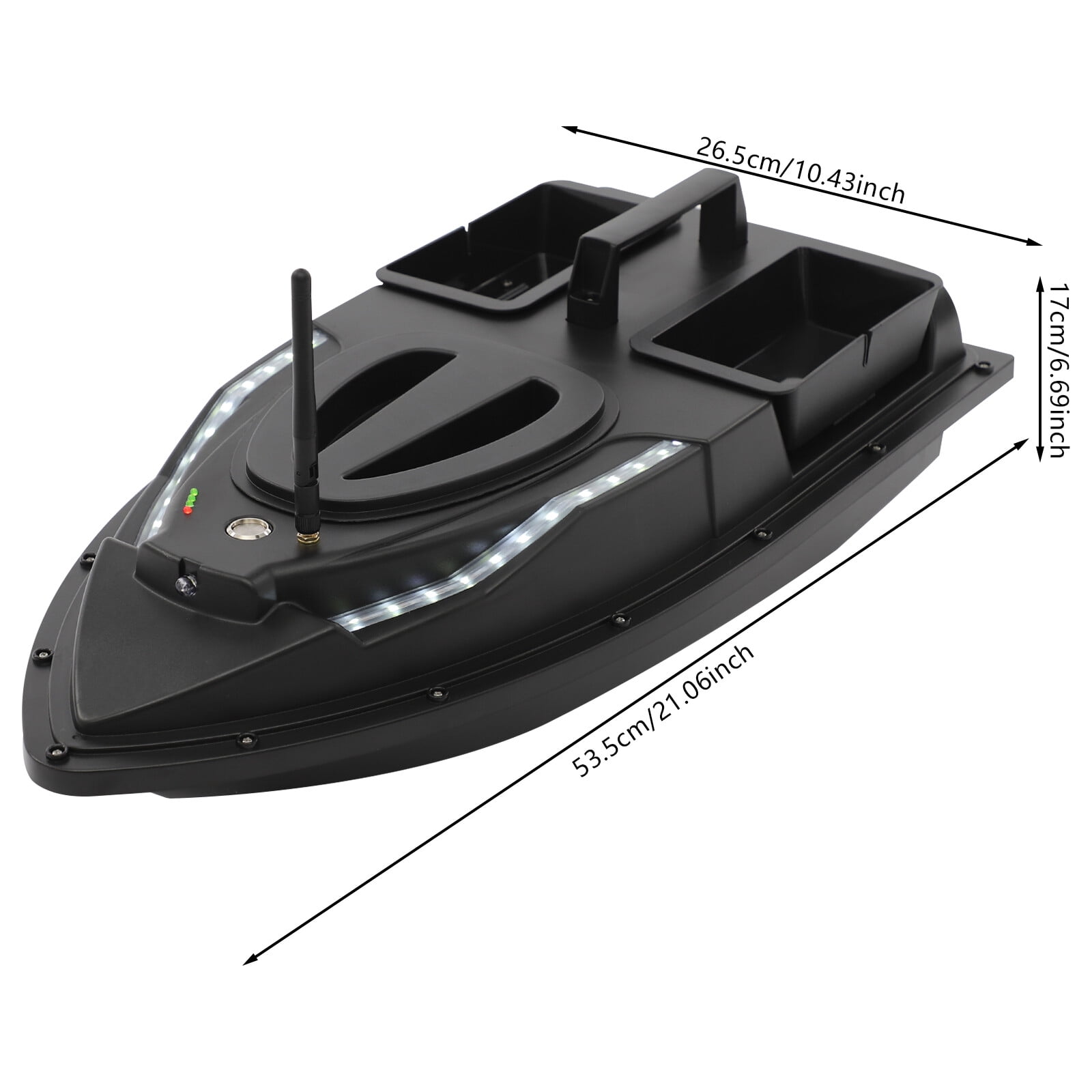 ABS Exquisite Fishing Bait Boat Remote Control Battery Powered Bait Boat with LCD Display