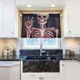 thumbnail image 5 of Funny Skull Half Window Tier Curtains 36 Inch Blackout Thermal Insulating Kitchen Linen Tier Curtains for Kitchen, Bathroom, Cafe Home Decor, 5 of 7