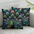 thumbnail image 2 of GOSMITH 2-Piece Short Plush Pillowcase Set - Peacock Feather Girls Boys Pillow Case White, 2 of 6