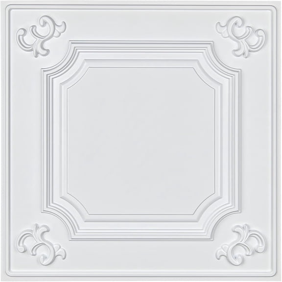 Drop Ceiling Tiles 24x24 in White (12-Pack, 48 Sq.ft), Wainscoting Panels Glue Up 2x2