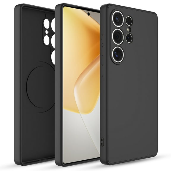 Elegant Choise Case for Samsung Galaxy S25 Ultra/S25 Plus/S25 Liquid Silicone Protective Phone Cover, Black