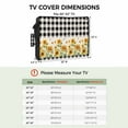 thumbnail image 3 of Outdoor TV Cover 36 to 39 Inches, Farmhouse Sunflowers Black And White Plaid Linen Texture Waterproof TV Cover with Remote Control Pocket, Flat Screen TV Cover Protector for Outside TV, 3 of 6