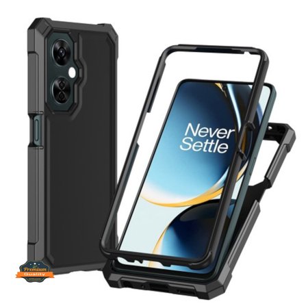 For OnePlus Nord N30 5G Hybrid 2in1 Front Bumper Frame Cover Square Edge Shockproof TPU + Hard PC Heavy Duty Phone Case Cover by Xpression - Black