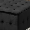 thumbnail image 6 of Noble House Jerry Glam Tufted Velvet Ottoman, Black, 6 of 8