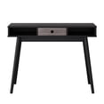 thumbnail image 3 of CorLiving Acerra Engineered Wood Adult Entryway Desk with Dark Woodgrain Finish Center Drawer and Solid Wood Legs, Black, 3 of 12
