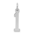 thumbnail image 1 of FB Jewels Sterling Silver Rhodium-plated Small Elongated Polished Number 1 Charm, 1 of 2