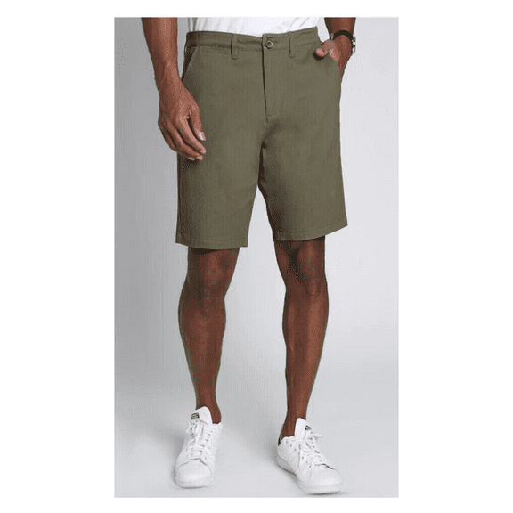 Jachs Mens Sateen Flat Front Shorts, Olive Green, 40