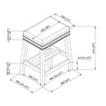 thumbnail image 7 of Linon Renner Backless 24.5" Counter Stool, Walnut Finish with Gray Fabric, 7 of 7
